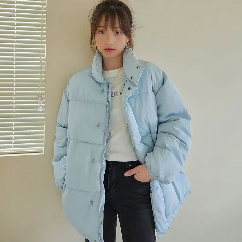 Winter Eiderdown Cotton-padded Jacket Female 2024 New Cotton-padded Jacket Loose Student Bread Clothing Short Cotton-padded Coat