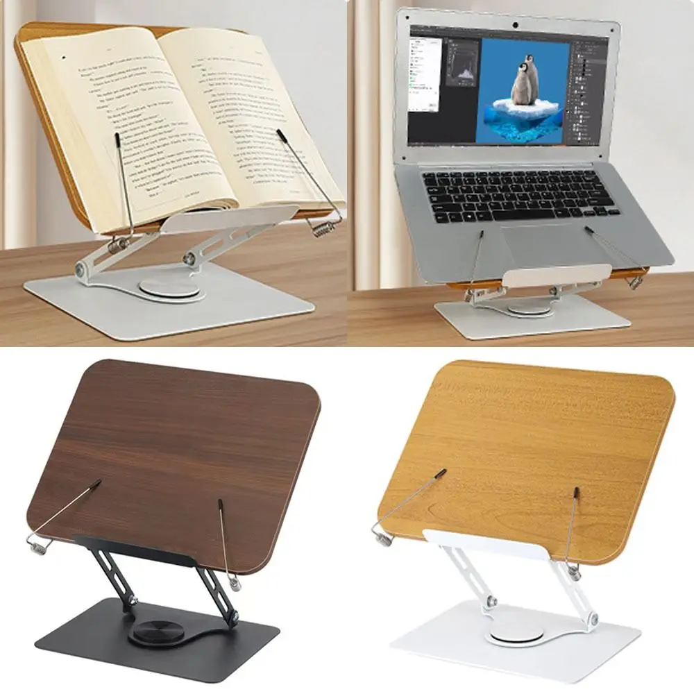 High Quality Adjustable Desktop Book Stand Elastic Page Clips with 360° Rotating Base Reading Book Holder Foldable Reading Rack