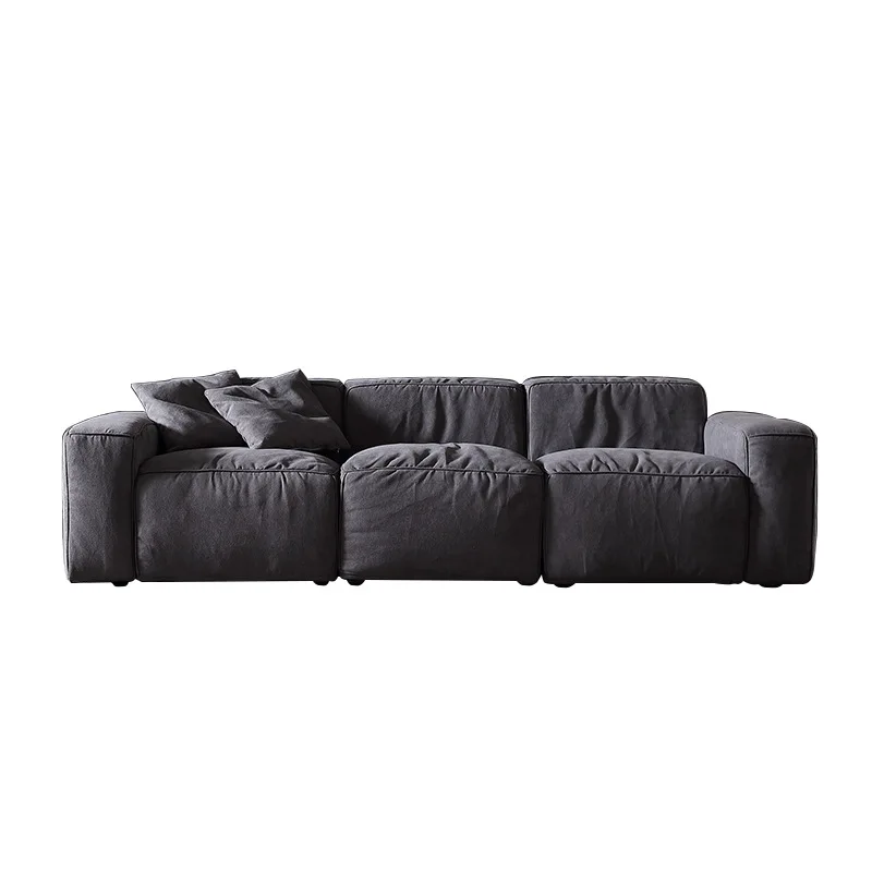 Minimalist sofa living room model room furniture four-person 2.6-meter down fabric sofa