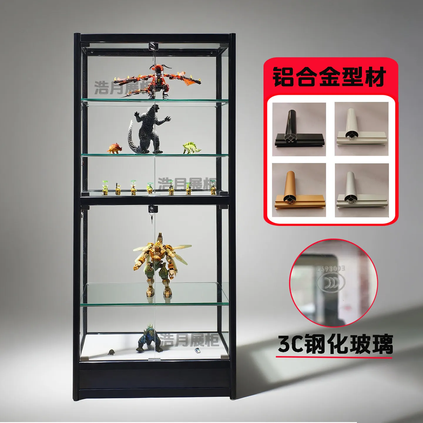 Figure cabinet, display cabinet, transparent glass cabinet, home gift, makeup model, gundam display case, high-end LEGO ornament