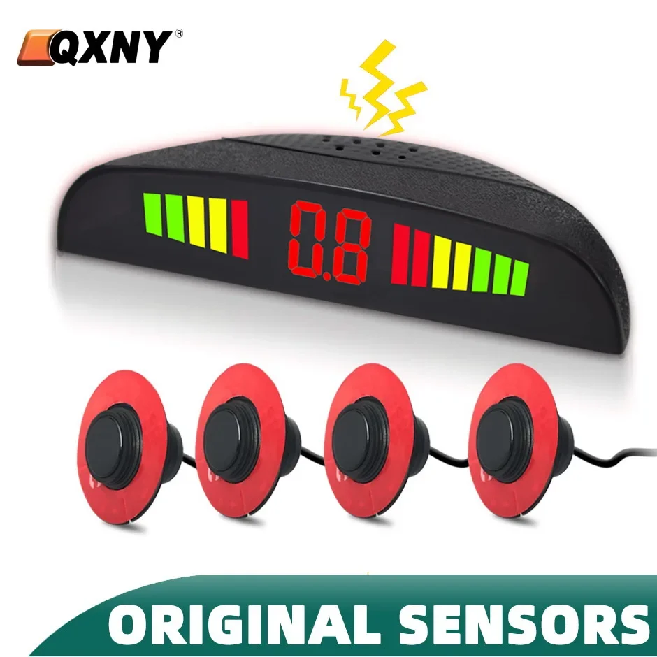 4 Parking Sensor Kit Rear Backup Radar Parktronic System Reverse Assist Distance Detection Vehicle Buzzer Voice Alarm Original