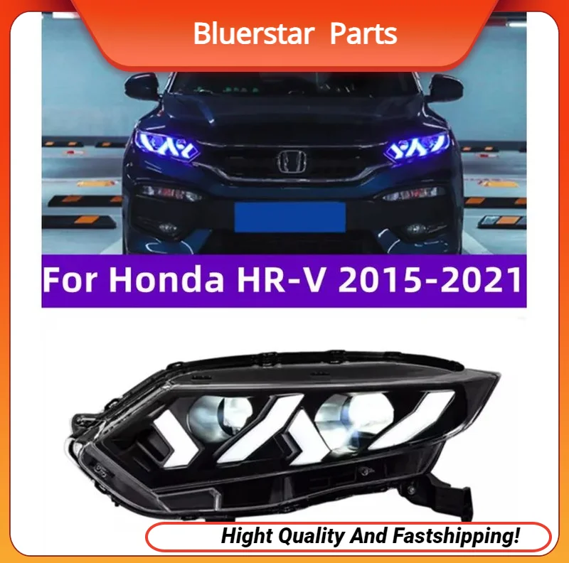 

Полностью светодиодные фары для Honda HRV 20 15-20 21, Plug and Play, светодиодные DRL, динамические поворотные передние фары