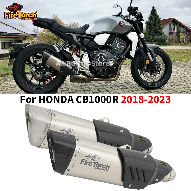 Slip On For Honda CB1000R CB1000 R 2018-2023 Motorcycle Exhaust System Muffler Pipe Mid Link Tube Carbon Fiber Heat Shield Cover