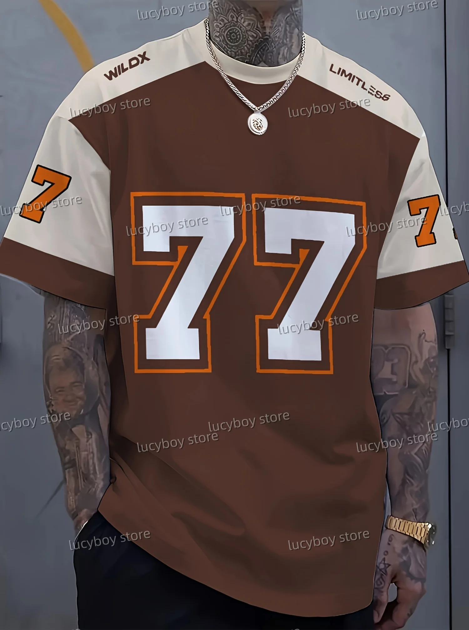 サマー77プリント メンズTシャツ Oネック 半袖 7色展開 スポーツ プラスサイズ Tシャツ ヴィンテージ 軽量 ジャージー メンズ服