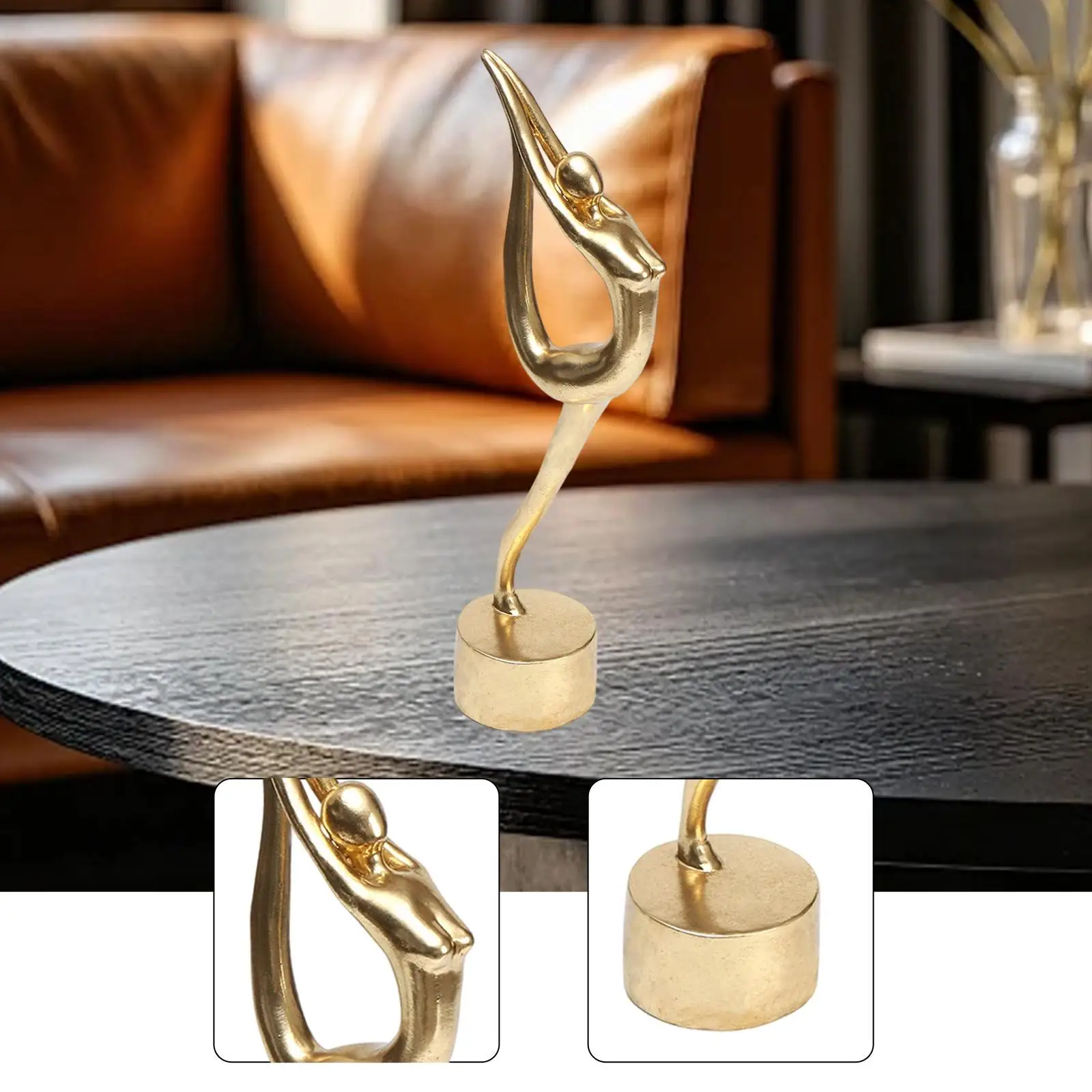 Modern Resin Gymnast Pose Sculpture Creative Tabletop Ornament for Office Desk Bedroom Living Room Decor
