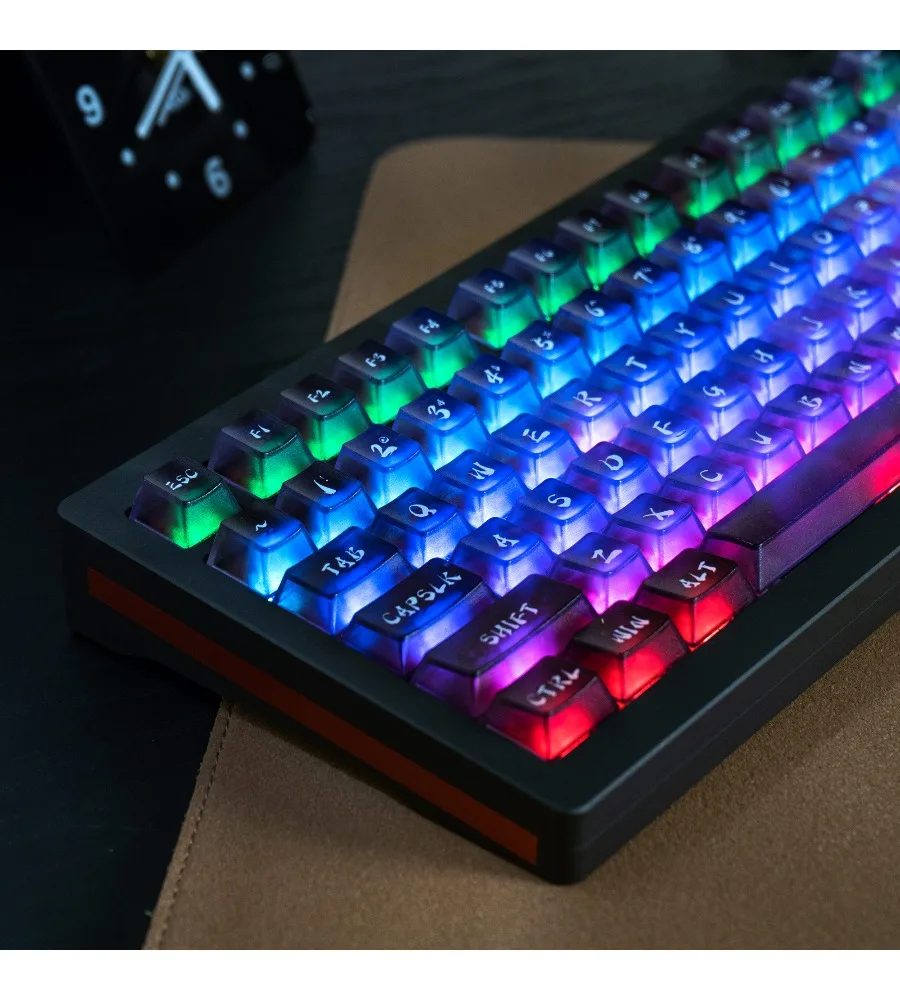 Gradual change keycap PC five-sided fog smudge ai3D pad printing original wooting magnetic axis mechanical keyboard