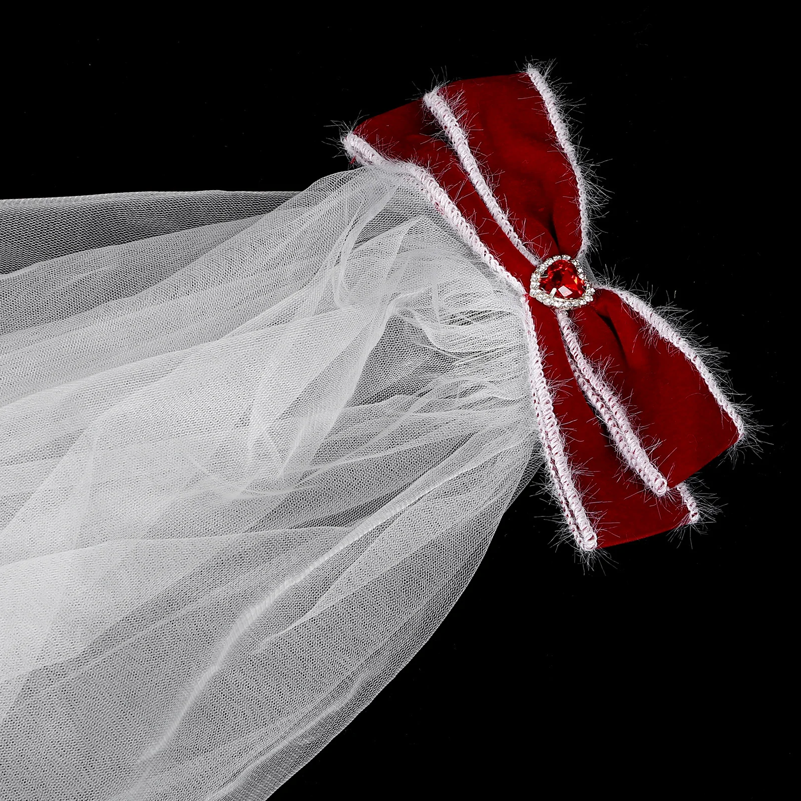 فراشة القوس الحجاب الزفاف الحجاب القصير العروس الزفاف الشعر التبعي العازبة حفلة لصالح تول اللؤلؤ خوذة أنيقة #3