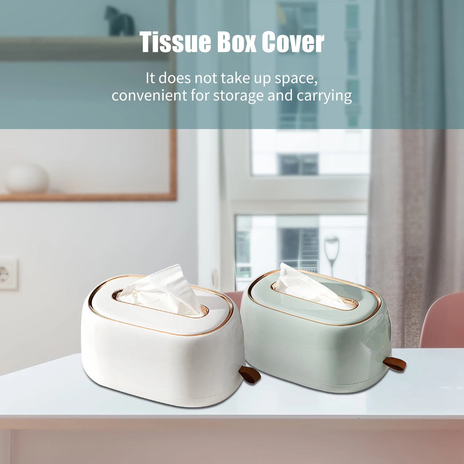 Tissue Box  Desktop Wall-mounted Tissue Box Cover Paper Towel Dispenser Paper Extraction Dispenser for Home Holder With Spring