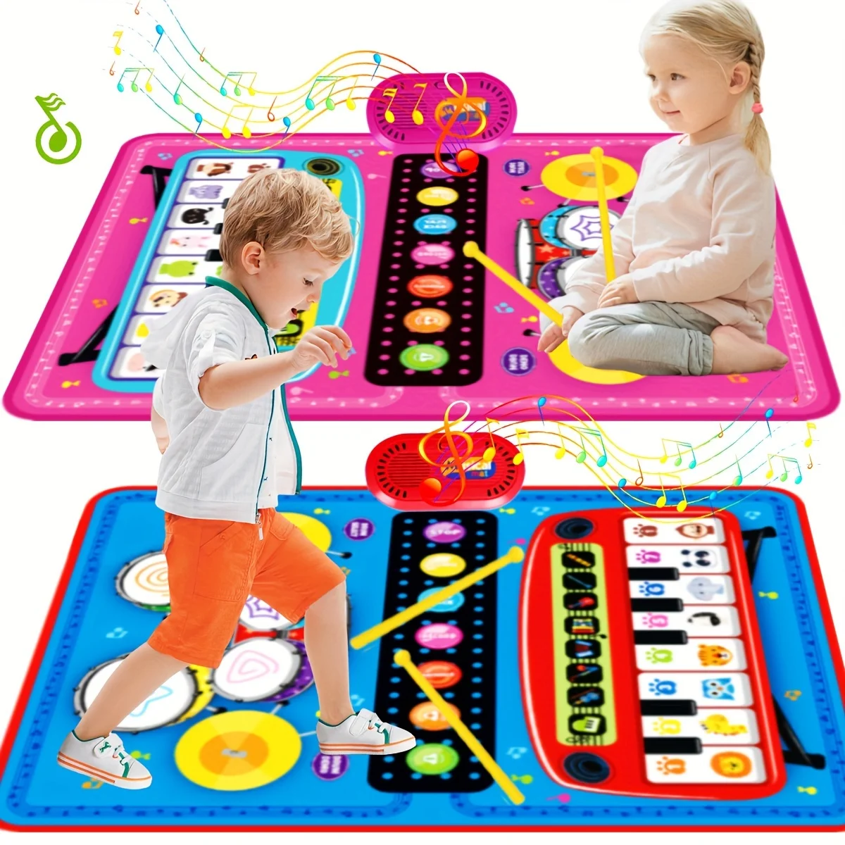 

Игровой коврик для фортепиано и барабанов, музыкальная игрушка для девочек и мальчиков, игрушка для раннего развития, праздничный подарок, подарки на Рождество и Хэллоуин