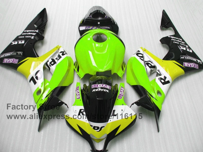 Hot sale right green fairing set Injection moulding for HONDA CBR 600 RR fairings 2007 2008 motobike fairing cbr600rr 07 08