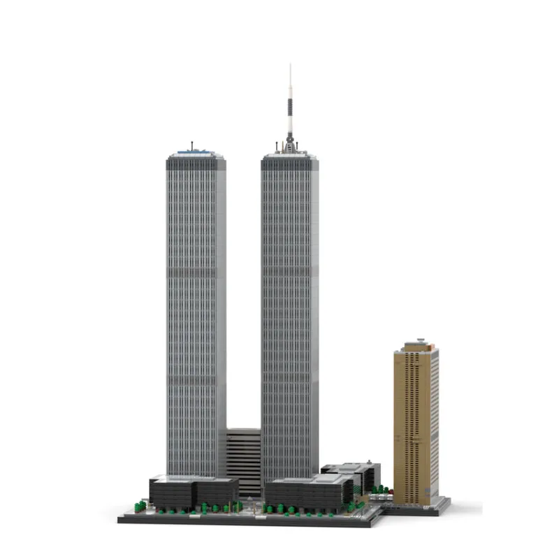 MOC-177998 Building Block World Trade Center Complex 1:800 Scale Model Cityscape Architecture Toys DIY Birthday Christmas Gift