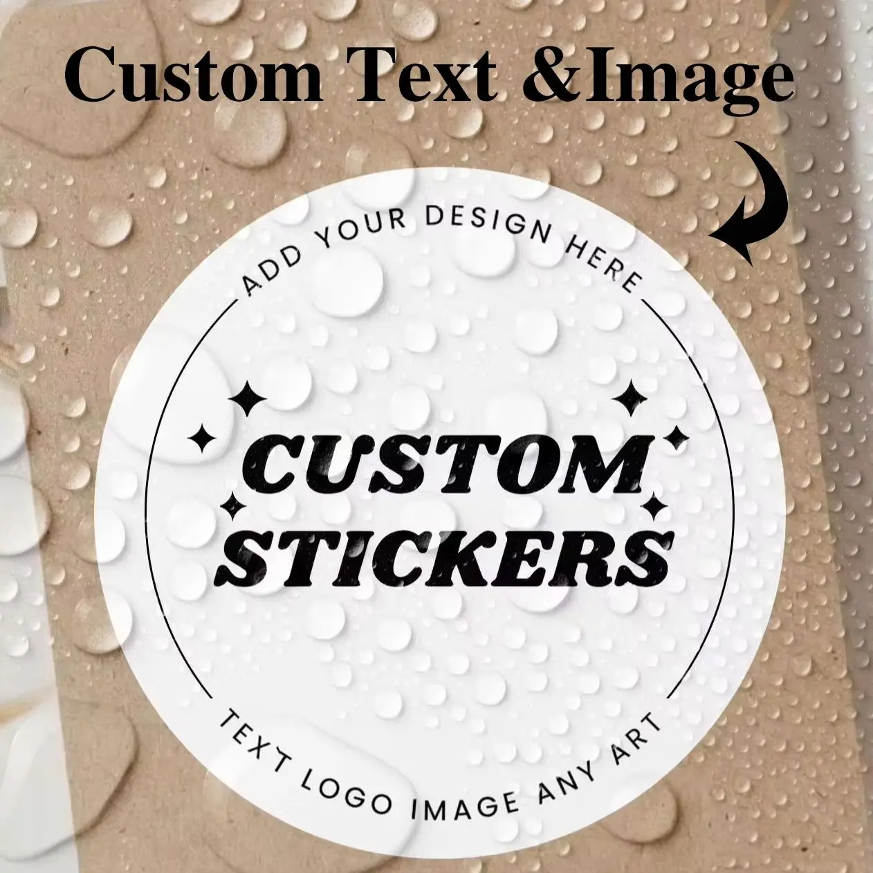 1/60/120Pcs Round Custom Personalized Text Image Stickers, Laser PVC Water Resistant, Car Interior Surface Decor Labels