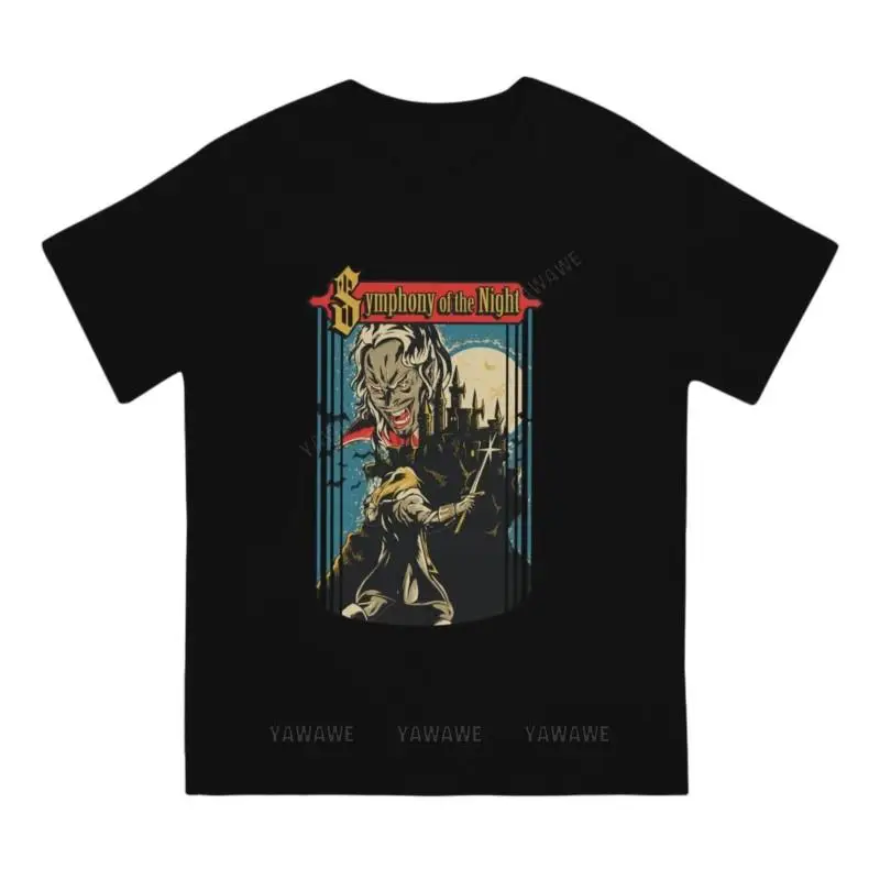 Symphony of The Night Classic  T-Shirts Men Castlevania Trevor Belmont Vintage Cotton Tees Round Collar Short Sleeve T Shirt