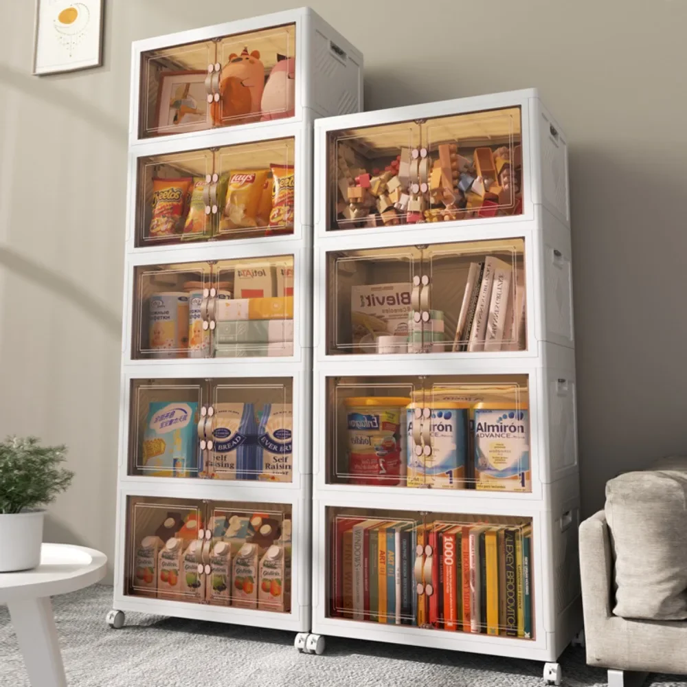 45cm Foldable Multi-layer Storage Box Storage Cabinets Multi-functional Living Room Cabinets Furniture Storage Racks