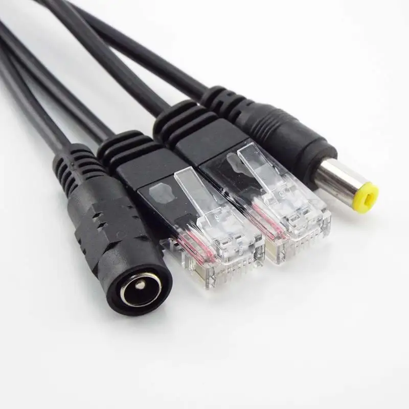 POE Splitter Switch Cable Adapter 12V Power Supply PoE Injector Kit Cable for Camera Cctv 5.5*2.1mm