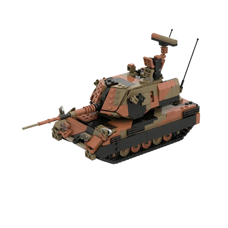 Self-Propelled Anti-Aircraft Gun Model MOC Building Bricks War Equipment Modular Technology Gifts Holiday Assemble Toys Suit