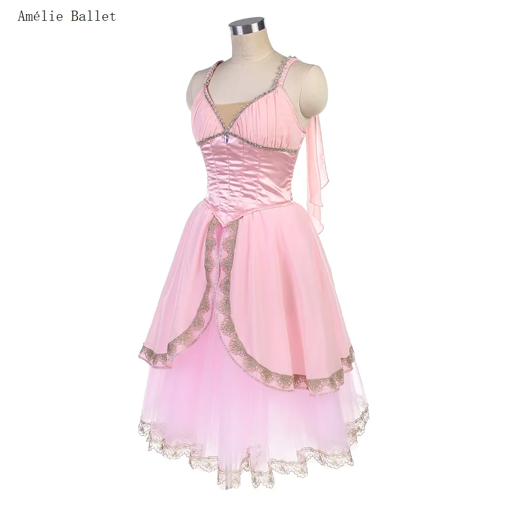 B24057 Professionelles Ballett-Tutu für Mädchen und Frauen in Rosa „Awakening of Flora Aurora“, maßgeschneidertes romantisches Ballett-Tutu