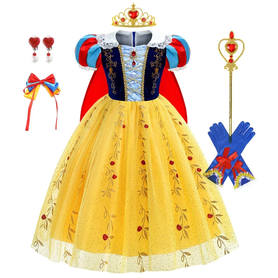 Girls Snow White Dress Children Party Birthday Dress 2-10Y