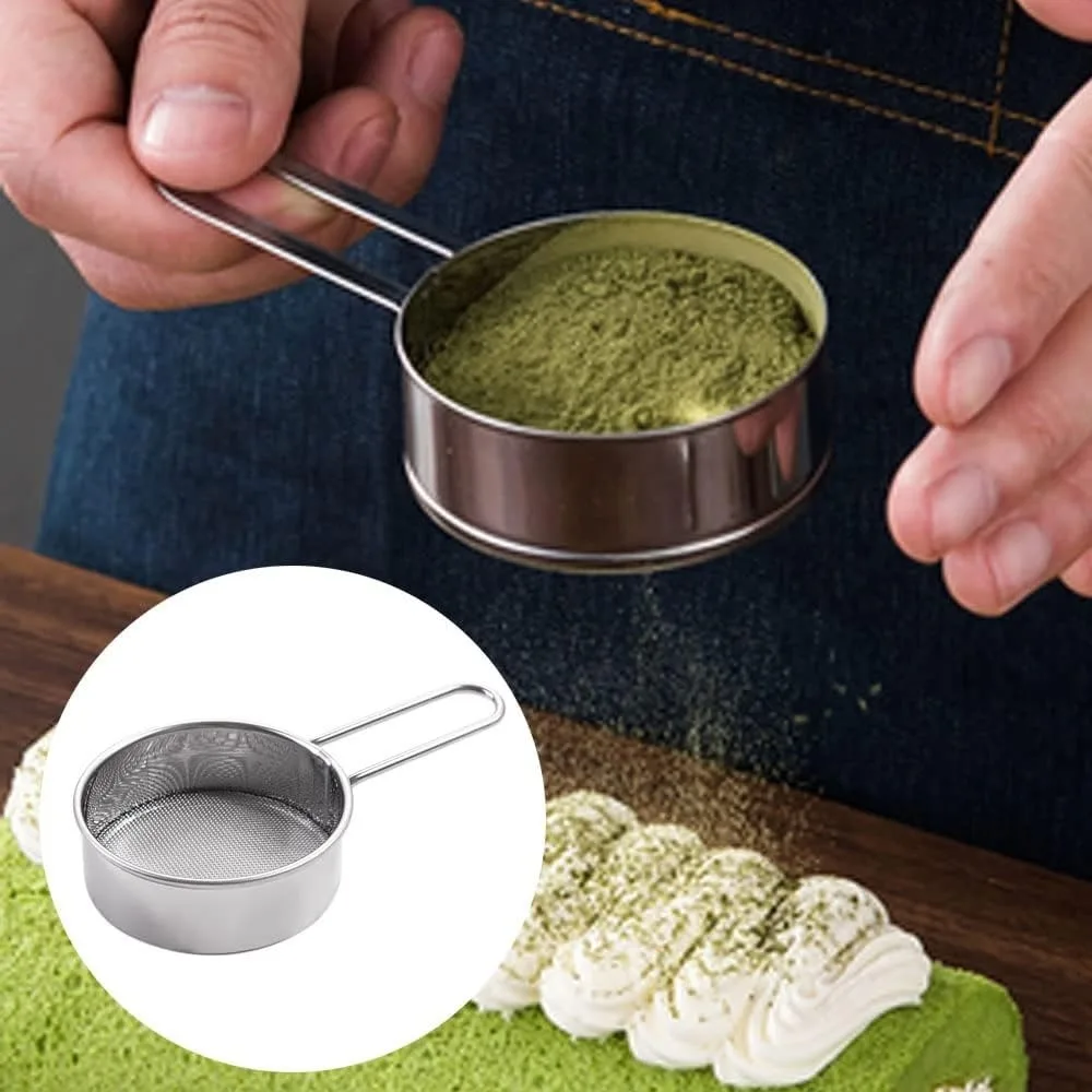 2pcs Mini Stainless Steel Flour Sifter Fine Mesh Handheld Sieve Baking Tool for Powder Cocoa Matcha Sugar Kitchen Essentials Best Sellers