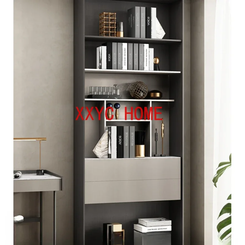 Italian Minimalist Floor Entire Wall Bookshelf Simple Modern Light Luxury Living Room Storage Cabinet