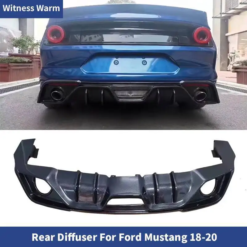 Pare-chocs arrière de voiture en fibre de carbone véritable, ruisseau de diffuseur de Jules, réaménagement pour Ford Mustang 2018-2021, modification de voiture, réglage