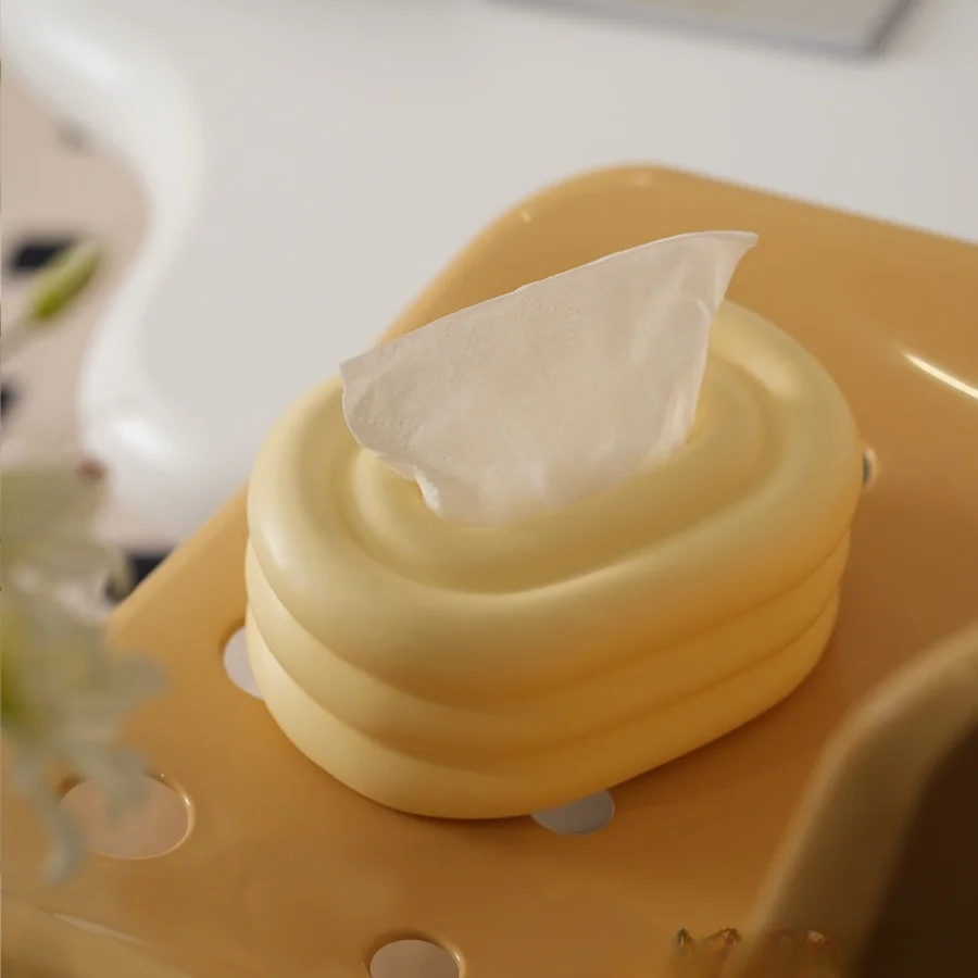 Living Room Desktop Tissue Box Water Ripple Clear Plastic Tissue Storage Box Multifunction Remote Control Holder Tissue Box