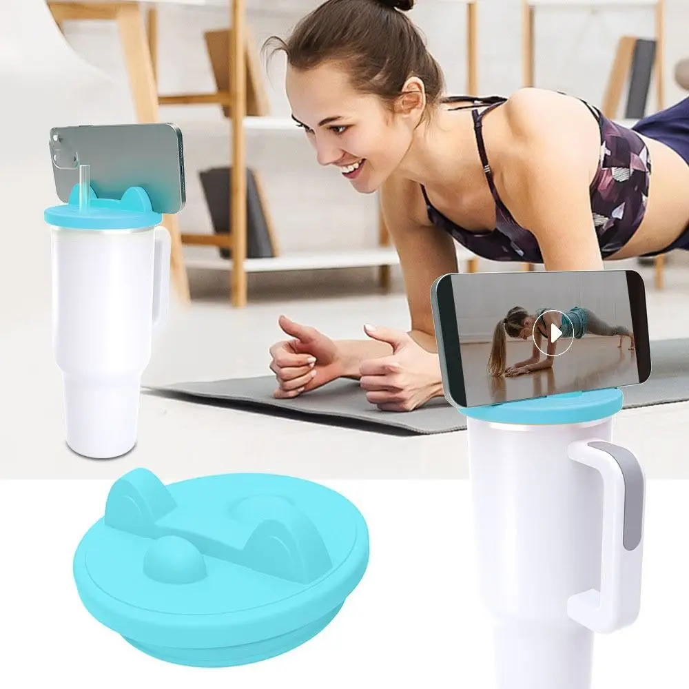 Gifts Leak-proof Sealed Cup Cover Multi-function Portable Cup Cover 40OZ Mobile Phone Holder Universal Silicone Cover for