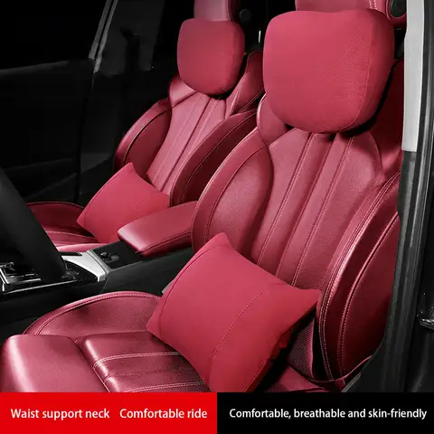 슈퍼 소프트 카시트 머리 받침 베개 BackLumbar 지원 Porsche 971 Cayenne Macan Panamera 4 2018 GTS 용 고품질 스웨이드 낮잠