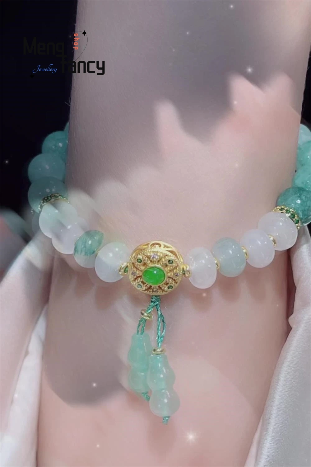 

Natural New Dongling Jade Bracelet Female Simple Chinese Retro Style Green Gourd Tianshan Cui Exquisite Elegant Fashion Jewelry