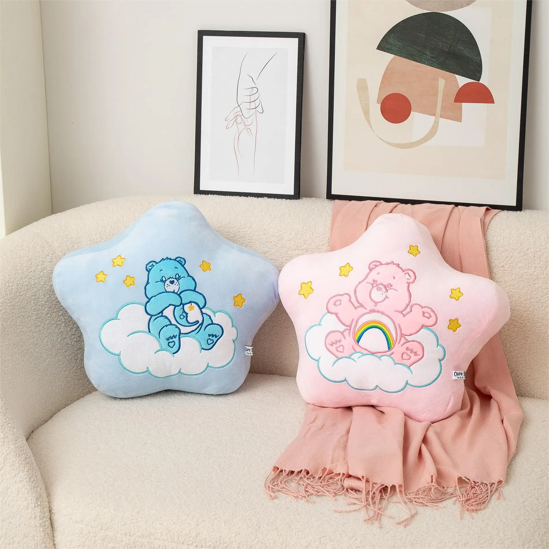 

Kawaii Care Bears Plush Stuffed Toys Star Moon Pillow Sofa Seat Cushion Take Atmosphere Photos And Props Birthday Gifts