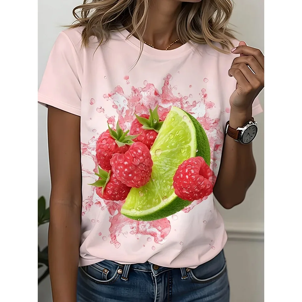 

Hawaiian Vacation Ladies' Casual Short-sleeved Top Summer Beach Ladies' Loose T-shirt Seaside Surfing Ladies' Fashionable Top
