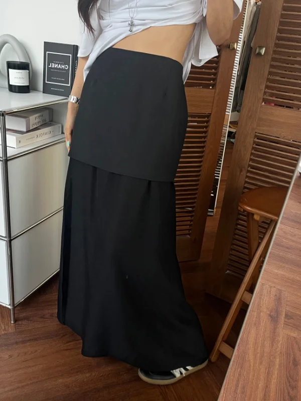 

Новая весенняя модель: женская юбка миди А-силуэта с высокой талией, премиум-класса, для офиса, с эффектом похудения, скрывающая бедра, в стиле пэчворк