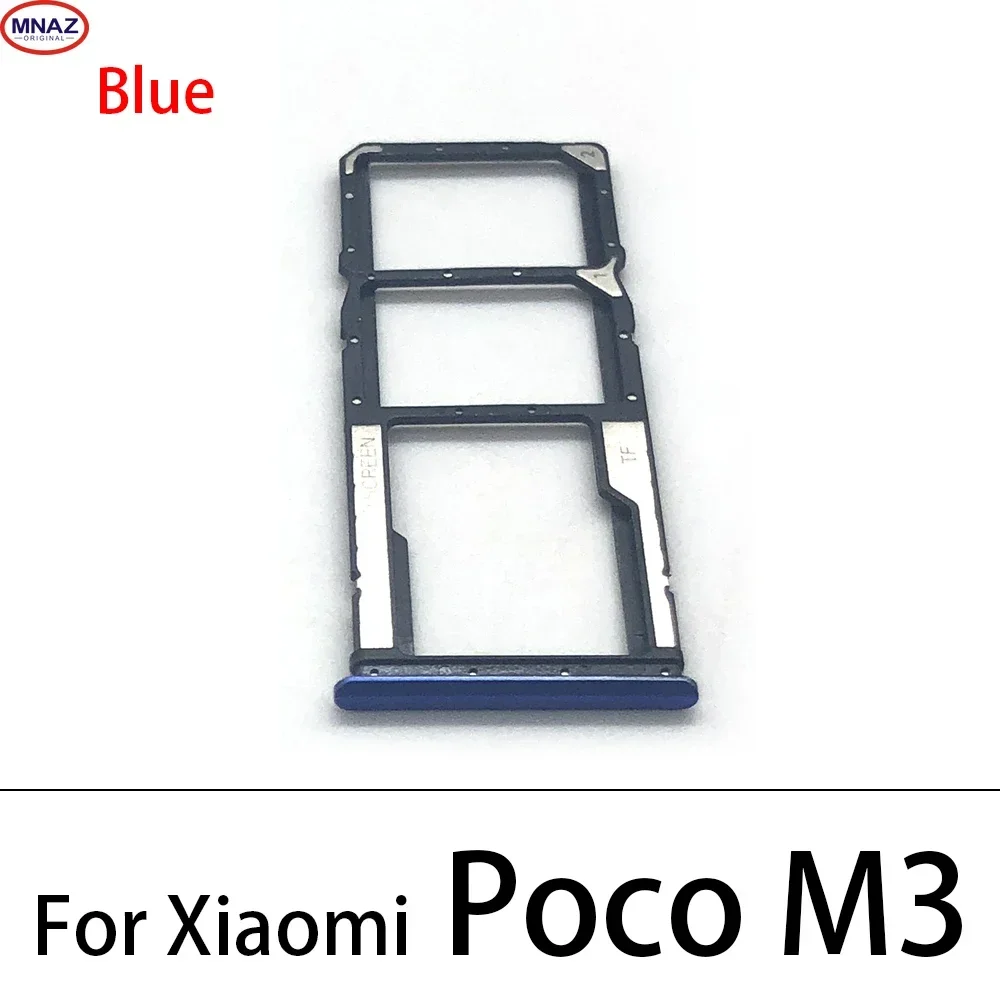 Cartão Sim Slot Tray Holder para Xiaomi Poco M3, Telefone Peças de Reposição, Bandeja Cartão SD, F3