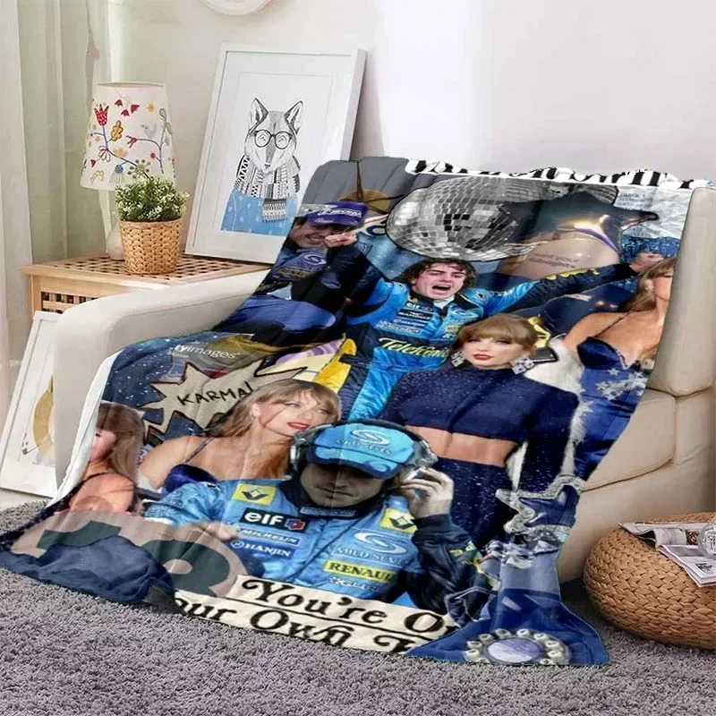 CHECO PEREZ FOR THE Patterned Blanket Star Art Flannel Thin Blanket Portable Home Travel Office Lunch Break Blanket