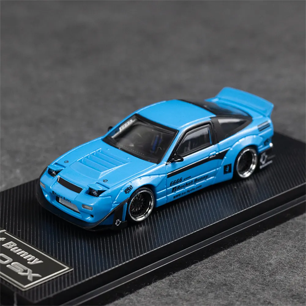 Micro Turbo MT 1:64 180SX Rocket Bunny Blue Color Diecast Model Car