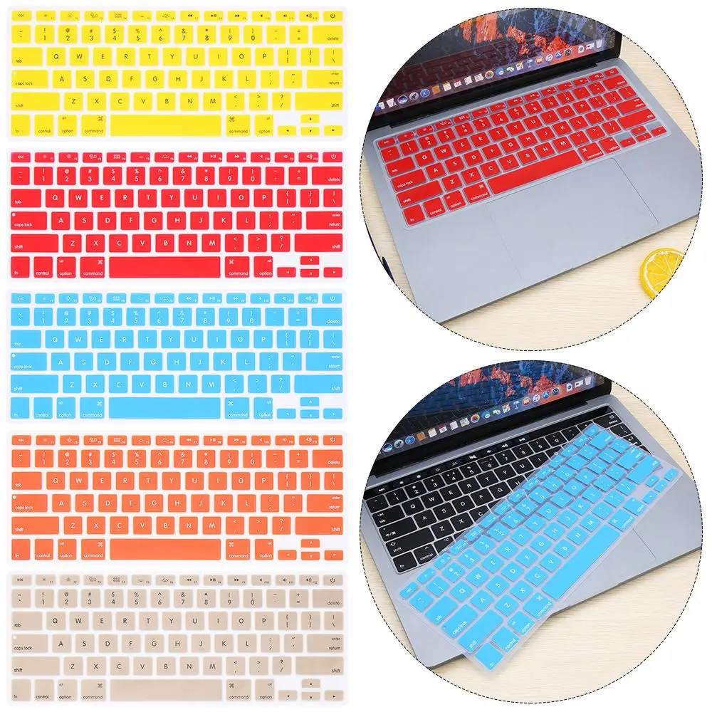 Silicone Keyboard Cover Candy Colors Laptop Protector Soft Computer Accessories For Apple Macbook Pro Air 13