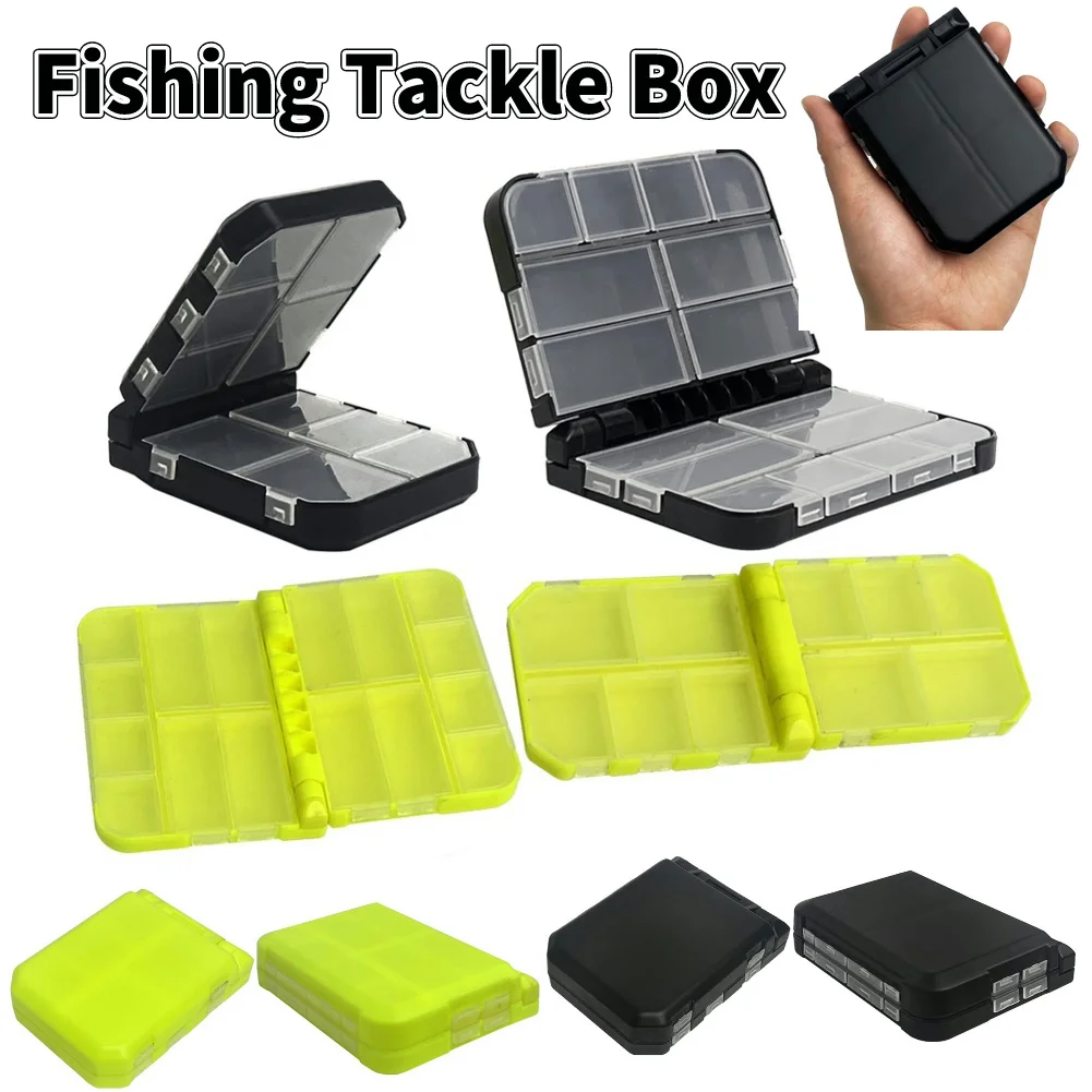 Fishing Tackle Box Lure Storage 10/16 Compartments Double Sided Lure Hook Boxes Baits Container Storage Case Fishing Accessories