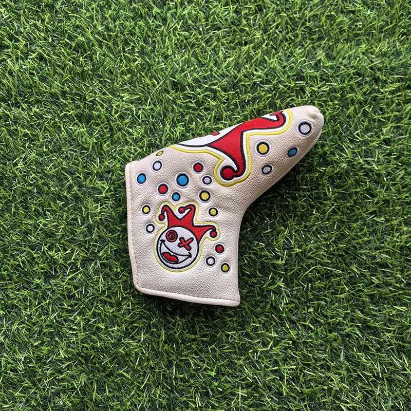 Cartoon clown putter covers Golf club head cover L-shaped linear putter cover head covert The Magnetic