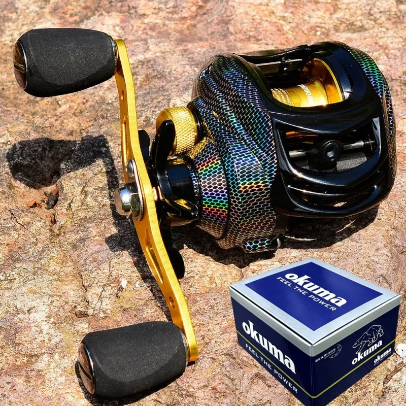 Okuma Fishing Reel 7.2:1 High Speed 18 Level Magnetic Brake Aluminum Alloy Spool 10kg Max Drag for Freshwater Saltwater