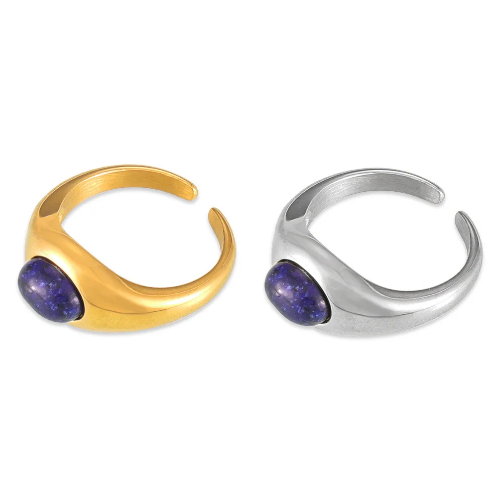 여성용 반지 천연석이 박힌 심플하고 틈새시장을 형성하는 디자인 스테인레스 스틸 패셔너블하고 다재다능한 주얼리 액세서리