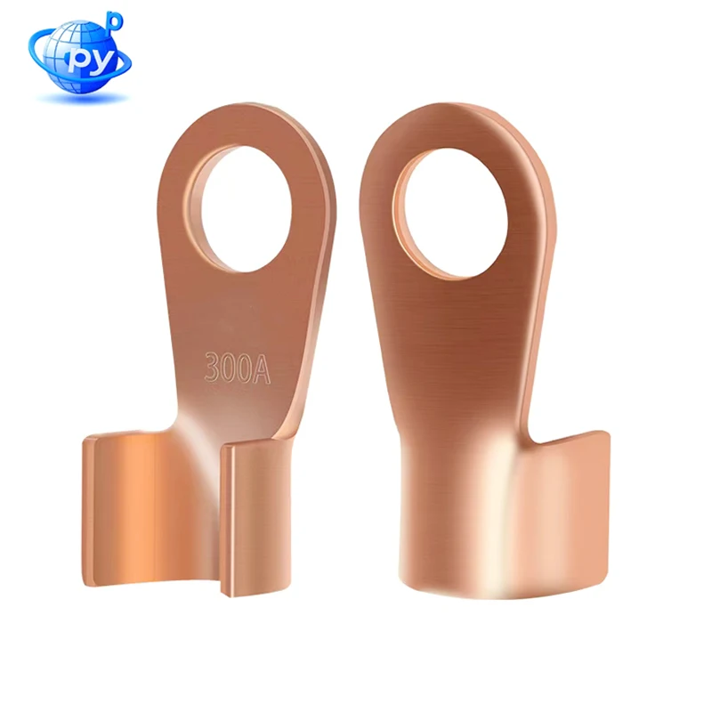 300A OT Terminal Lug Red Copper Bare Open Mouth Crimp Electrical Cable Lug Connector for Wire Cable Heavy Duty Power Connection