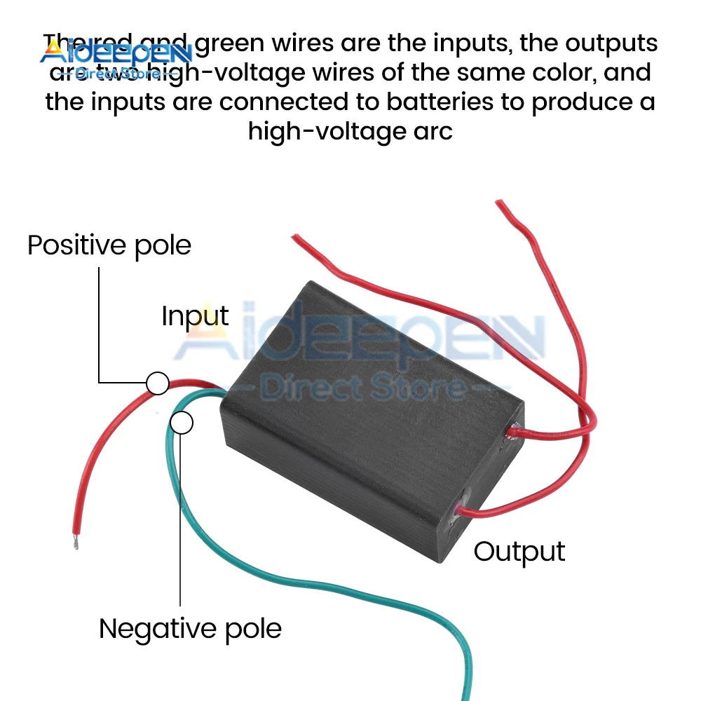 DC 3.7-6V 2A 200KV High-Voltage Generator Pulse Arc High-Voltage Module Inverter Boost Module 200000V Boost Inverter Module