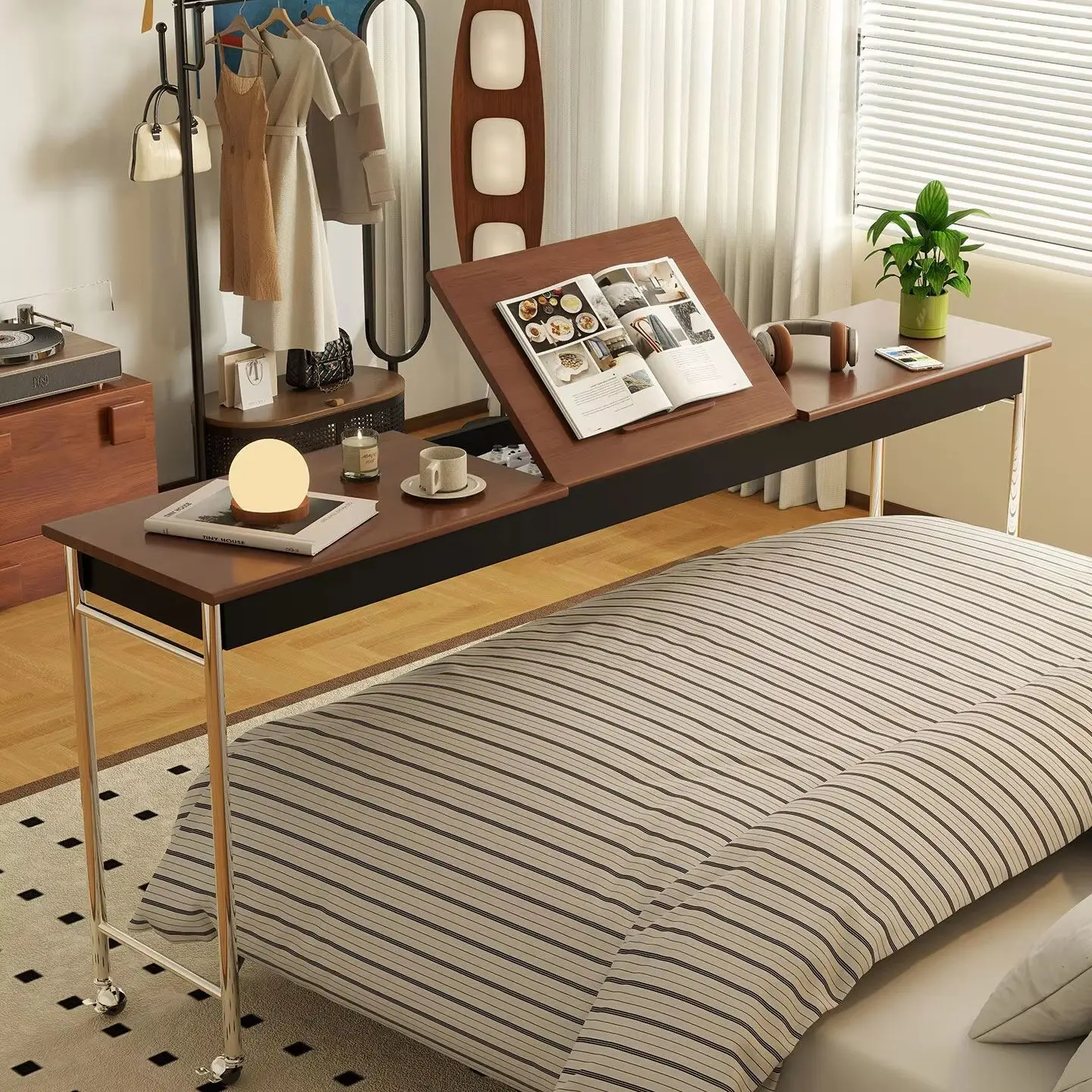 

Умная кровать-стол из массива дерева в средневековом стиле, передвижной домашний письменный стол