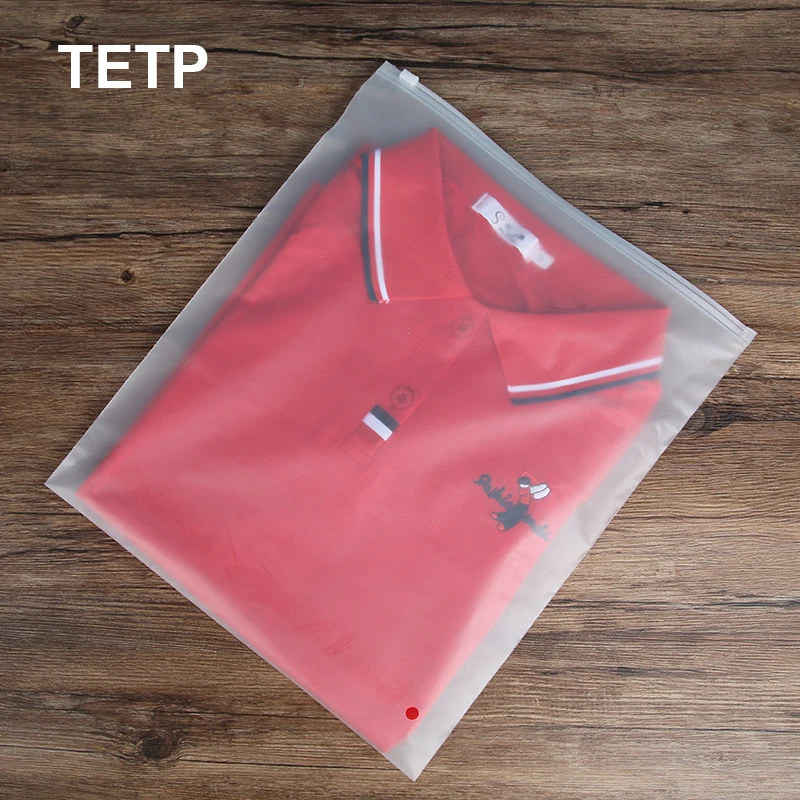 TETP 20Pcs/Lot T-shirt Packaging Zipper Bags Travel Chothing Pants Toy Storage Organizer Favors Frosted With Air Hole