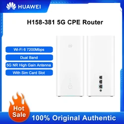 Huawei-Routeur H158-381 5G CPE WiFi 6 7200Mbps, bande de touristes, répéteur Wi-Fi avec emplacement pour carte SIM, prolongateur de réseau, amplificateur de signal