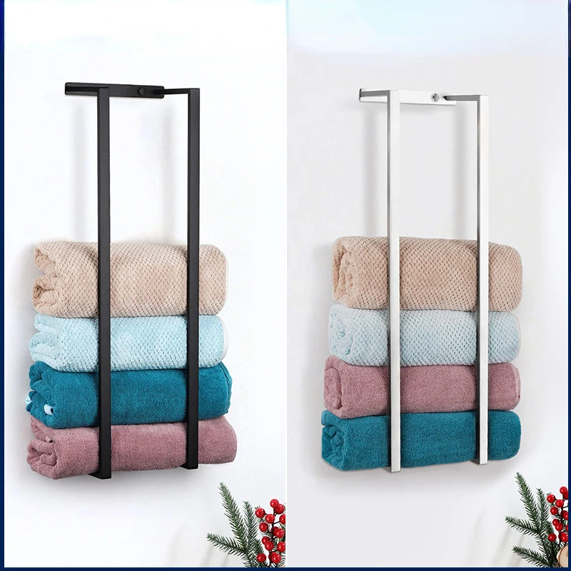 304 Edelstahl Perforierte Handtuch Rack Bad Handtuch Rack Bad Handtuch Lagerung Rack Platzsparend Handtuch Bar Gebürstet