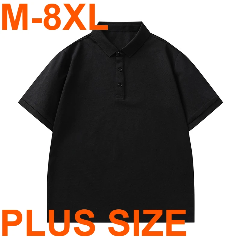 

Big Size Men Polo Short T-shirt Loose Sport Tops 6XL7XL8XL Oversize Spring Casual Leisure Shirts 100%Cotton Outdoor Men Clothing