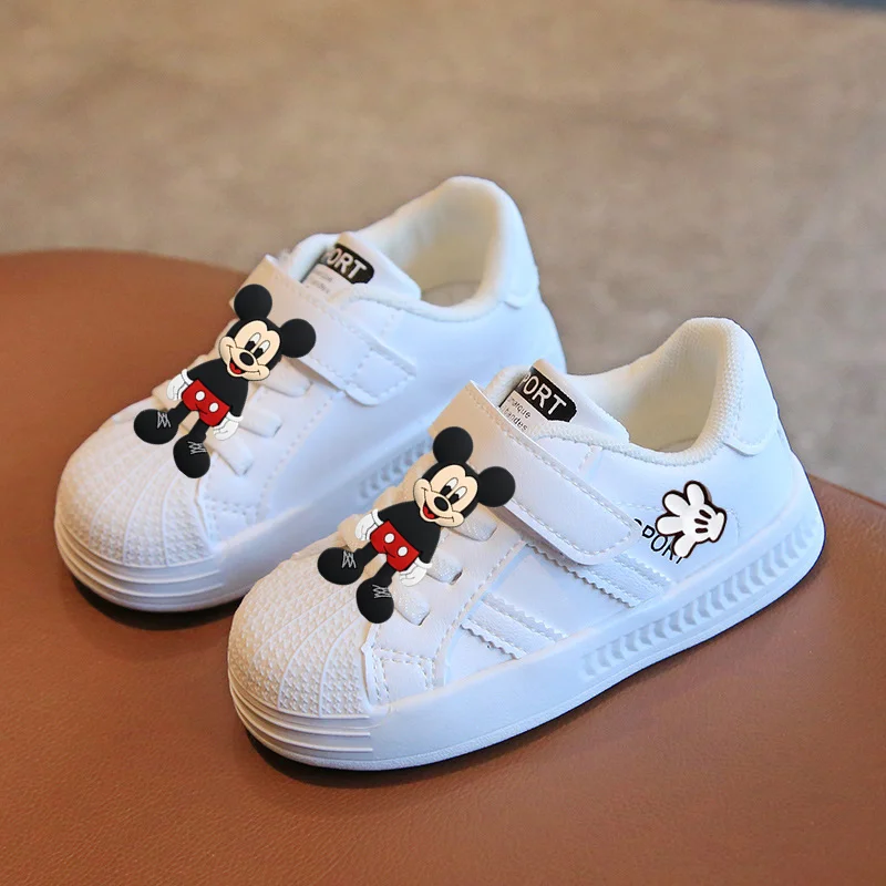 أحذية ديزني للأطفال لربيع وخريف جديد للأولاد أحذية كاجوال للفتيات الصغيرات أحذية أطفال منخفضة الأعلى أحذية ميكي ماوس مشوا لأول مرة
