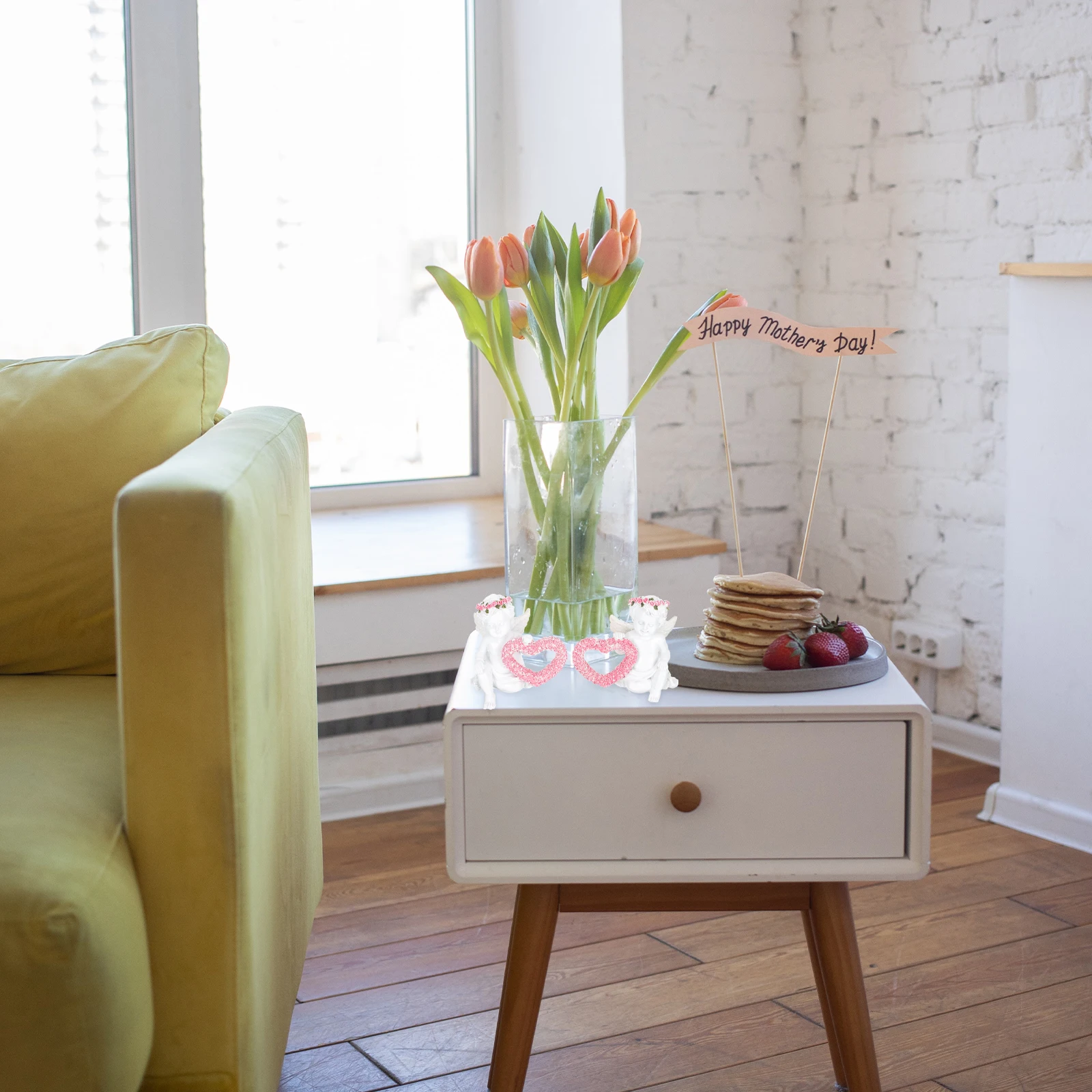 

1Pair Exquisite Angel Adornment Resin Craft Decor Indoor Outdoor Home Office Restaurant Bar Gift Desktop Angel Decoration