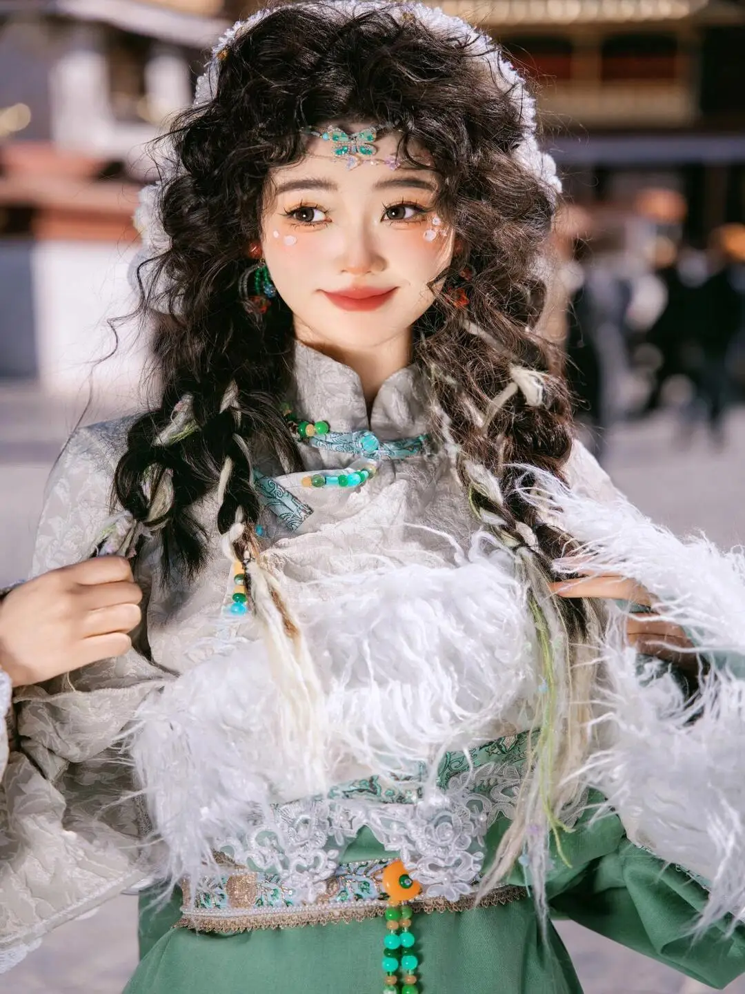 

Улучшенный этнический тибетский костюм для девочек: наряд для фотосессий, путешествий, национальные костюмы, женская мода